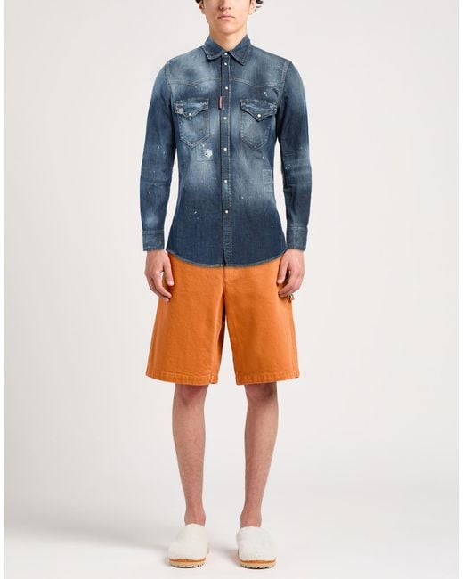 DSquared² Blue Denim Shirt Cotton, Elastane for men