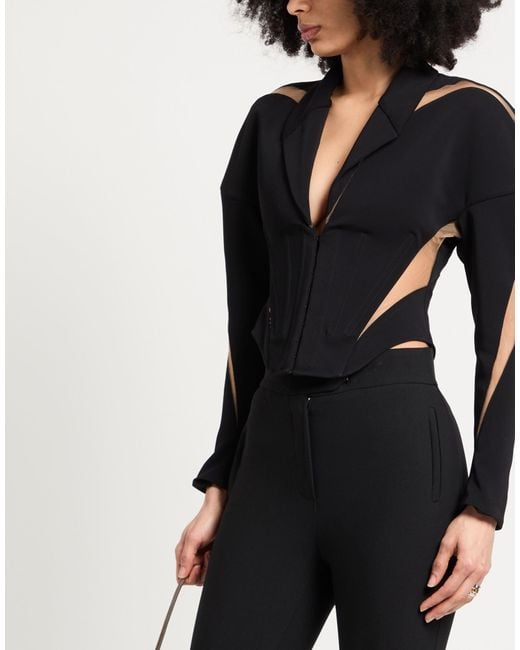 Mugler Black Jacket Viscose, Elastane, Polyamide