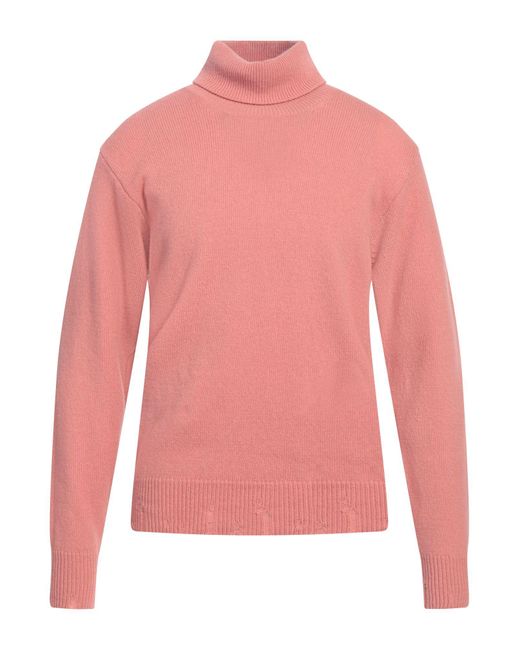 Amaranto Pink Antique Rose Turtleneck Wool, Cashmere for men
