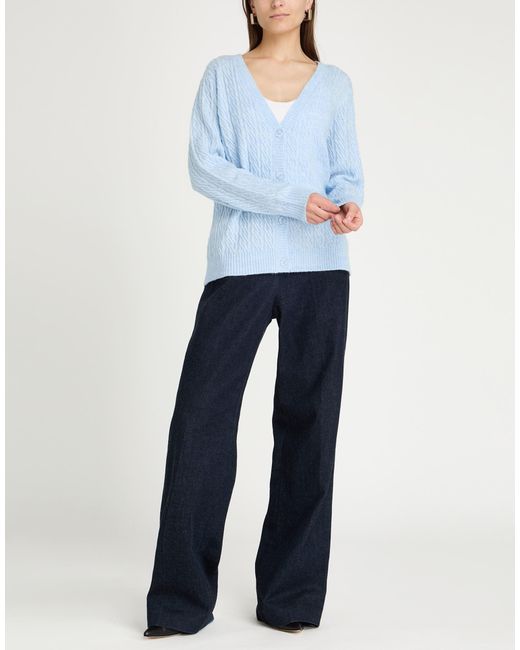 BLUE IV by ISABELLE VAN DEN ABEELE Blue Light Cardigan Polyester, Acrylic, Wool, Elastane