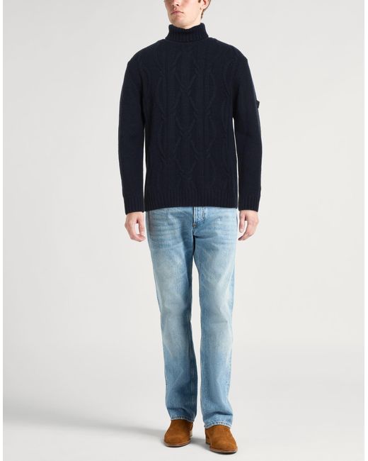 Peuterey Blue Turtleneck Wool, Polyamide for men