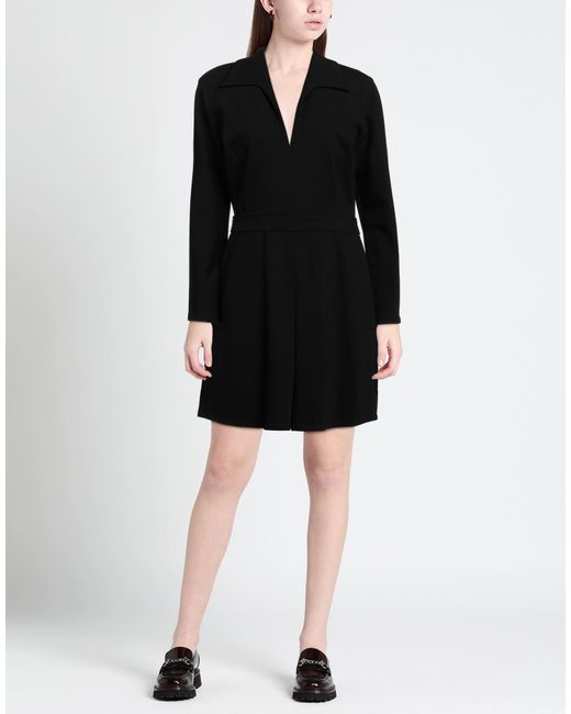 SEVENTY VENEZIA Black Mini Dress Viscose, Polyamide, Elastane