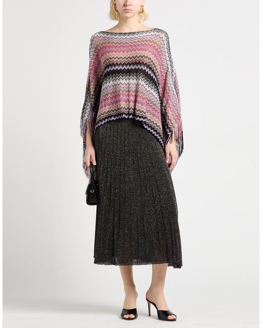 Roberto Collina Black Midi Skirt Viscose, Polyester