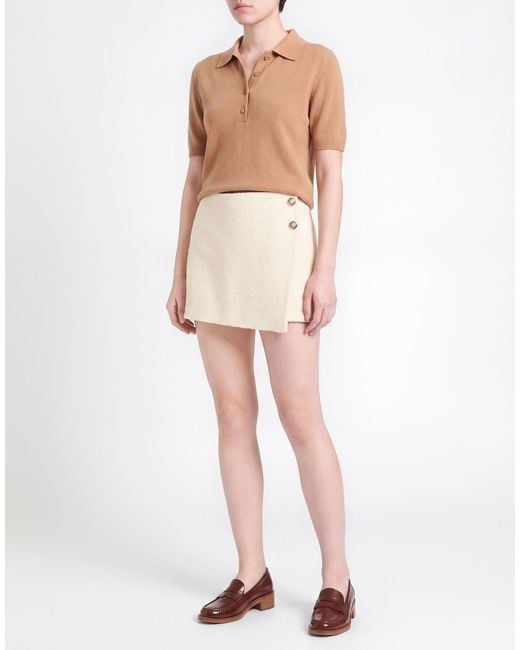 Ba&sh Natural Ivory Shorts & Bermuda Shorts Wool, Polyamide, Polyester, Silk, Acrylic