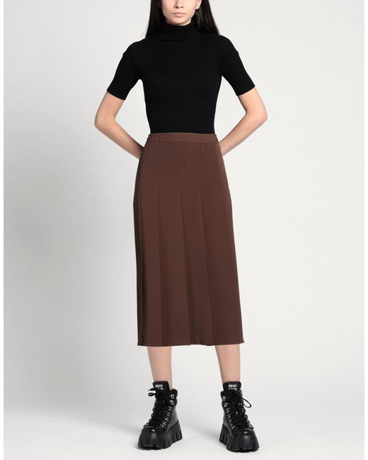Shirtaporter Brown Midi Skirt