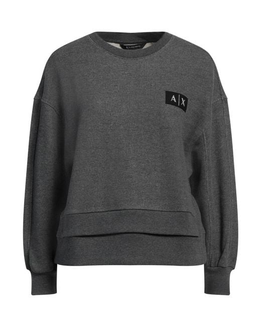 ARMANI EXCHANGE Gray Sweatshirt Cotton, Polyester