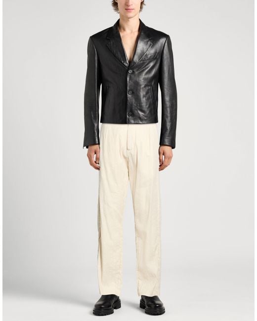 Masnada Natural Cream Pants Cotton, Linen, Paper for men