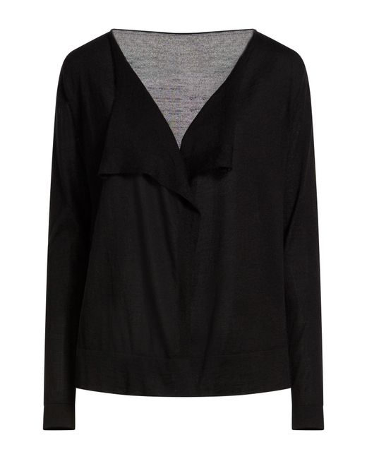 Roberto Collina Black Cardigan Cashmere, Silk, Polyester