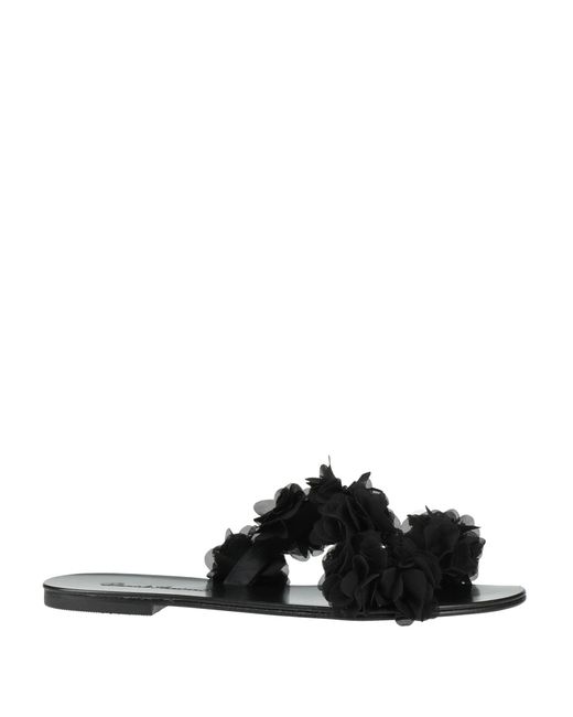 Daniele Ancarani Black Sandals Textile Fibers