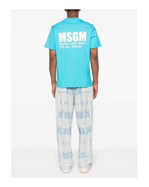MSGM T-shirts in Blue für Herren