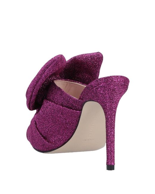 fuchsia mules heels