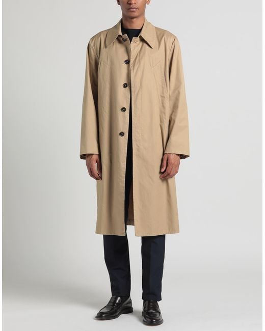 MM6 by Maison Martin Margiela Natural Khaki Overcoat & Trench Coat Cotton for men