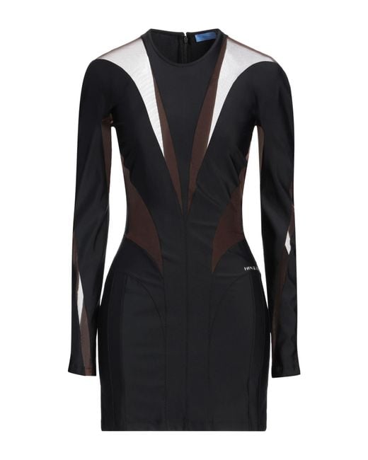 Mugler Black Mini Dress Polyamide, Elastane