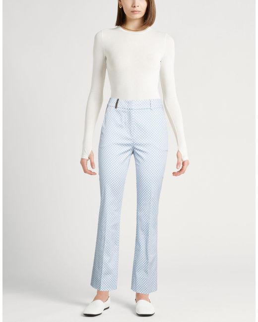 Peserico Blue Pants Cotton, Elastane