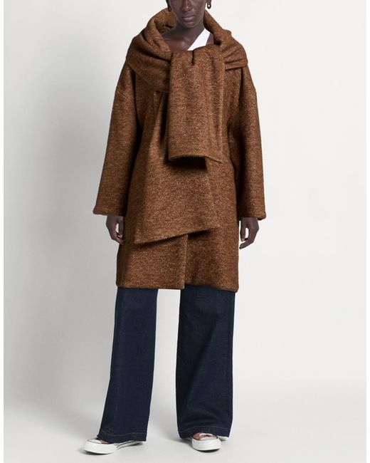 BRERAS Milano Brown Dark Coat Wool, Synthetic Fibers, Acrylic, Mohair Wool, Alpaca Wool