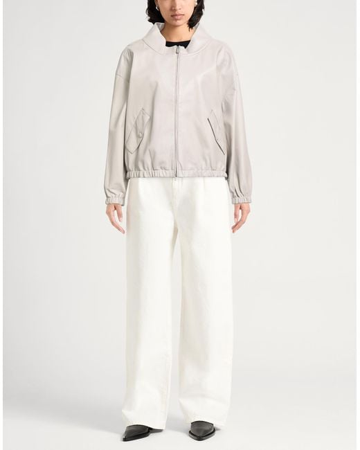Fabiana Filippi White Jacket Leather