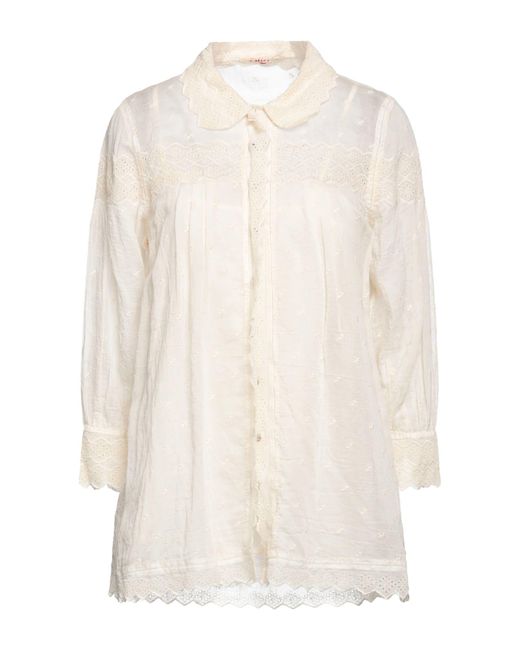 Péro White Ivory Shirt Cotton, Silk