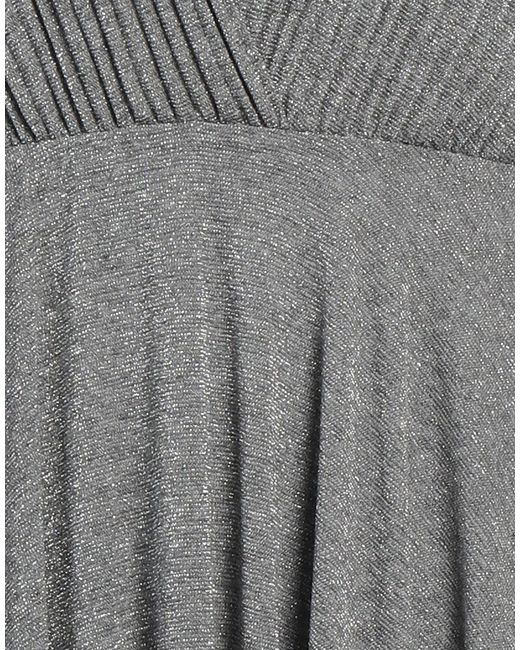 SOLOTRE Gray Mini Dress Viscose, Polyamide, Polyester, Elastane