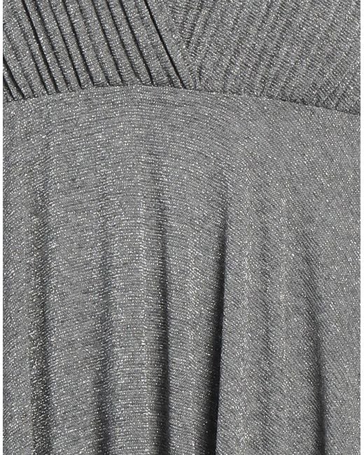 SOLOTRE Gray Mini Dress Viscose, Polyamide, Polyester, Elastane