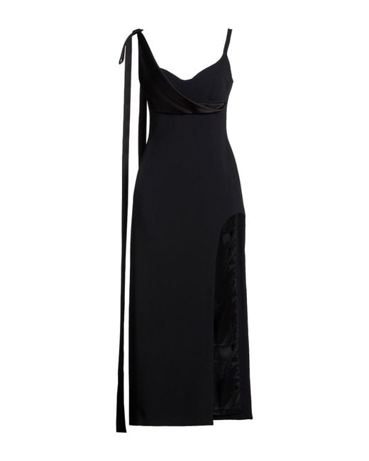 David Koma Black Midi Dress Viscose, Acetate, Elastane