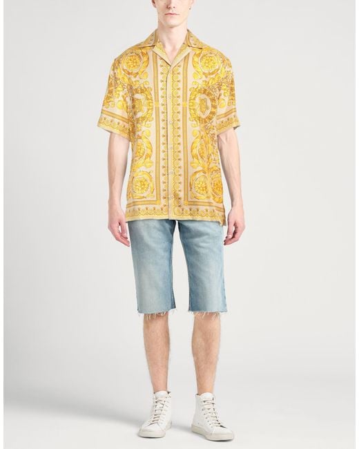 Camisa Versace de hombre de color Yellow