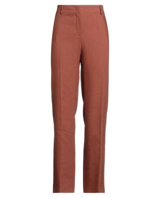 Alberta Ferretti Red Pants Viscose, Linen, Elastane