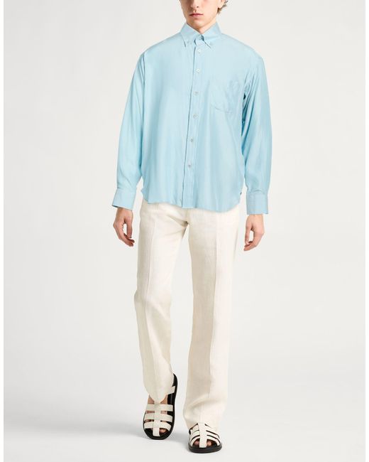 Tom Ford Blue Sky Shirt Silk, Viscose for men