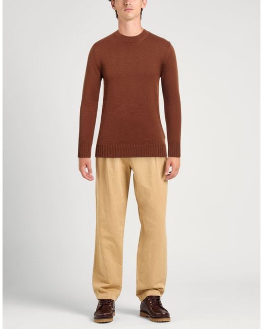 Alpha Studio Brown Sweater Wool for men
