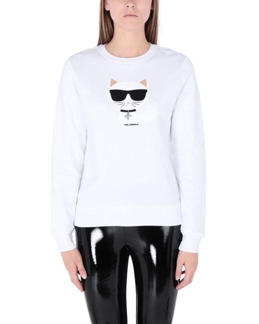 Karl Lagerfeld White K/ikonik Choupette Sweatshirt