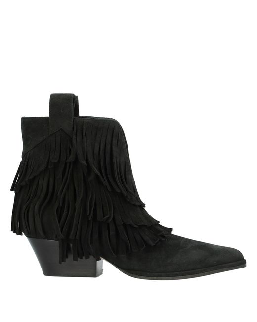 Sergio Rossi Black Ankle Boots Leather