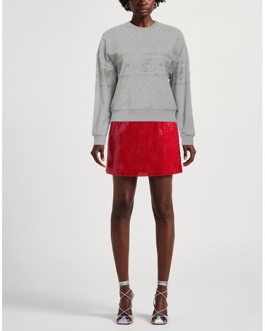 Chiara Ferragni Gray Sweatshirt Cotton, Elastane