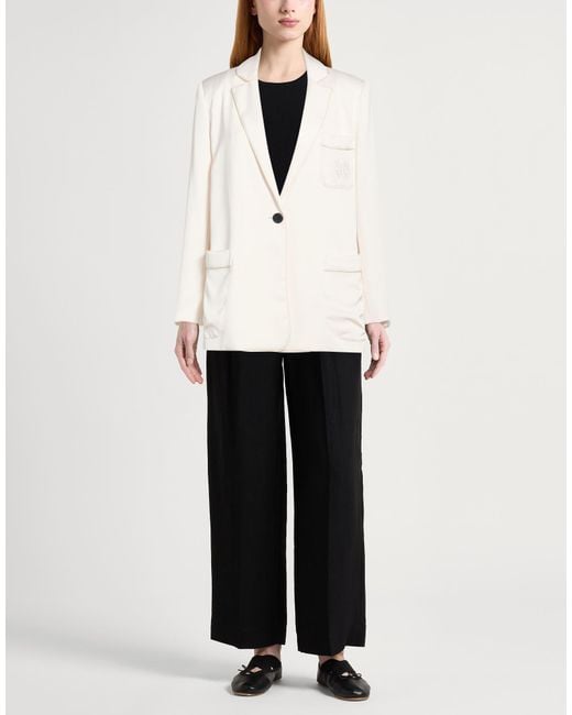 ARMANI EXCHANGE White Ivory Blazer Polyester