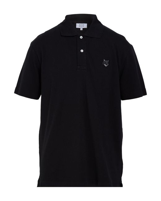 Maison Kitsuné Black Midnight Polo Shirt Cotton for men