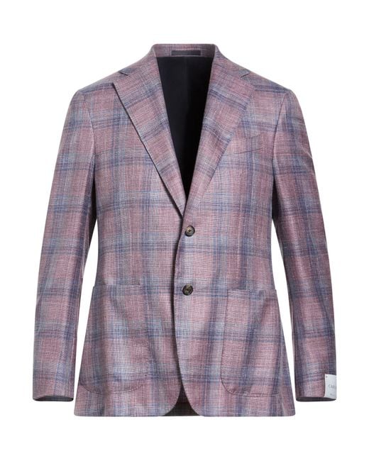 Caruso Purple Blazer Wool, Silk, Linen for men