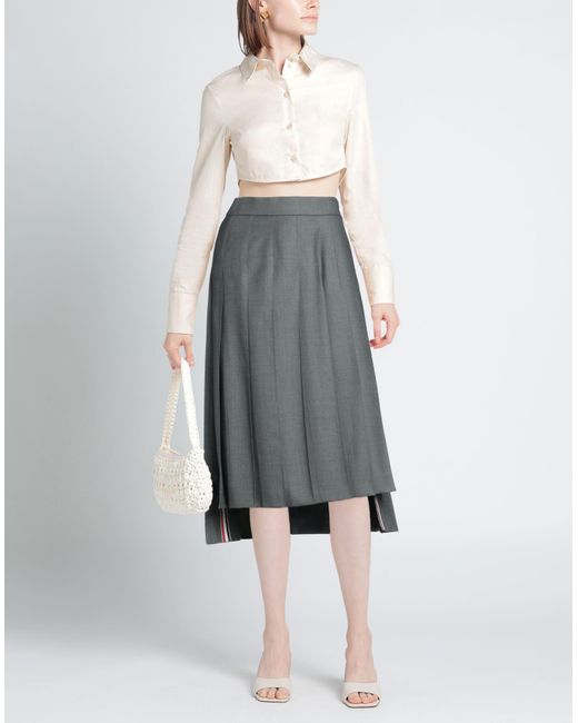 Thom Browne Gray Midi Skirt