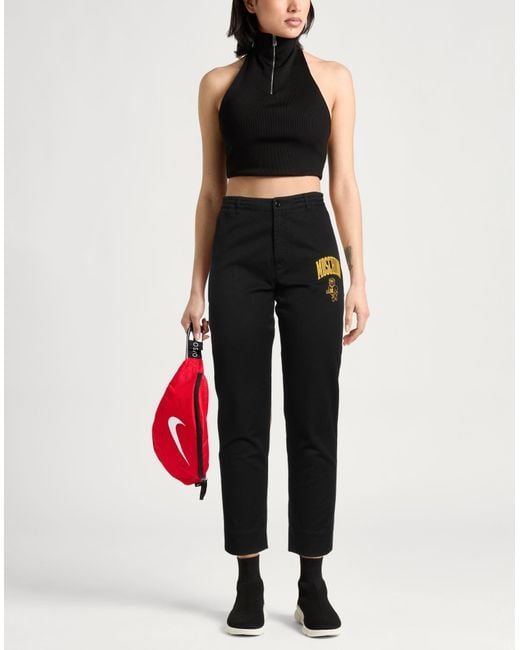 Moschino Black Couture Pants Cotton