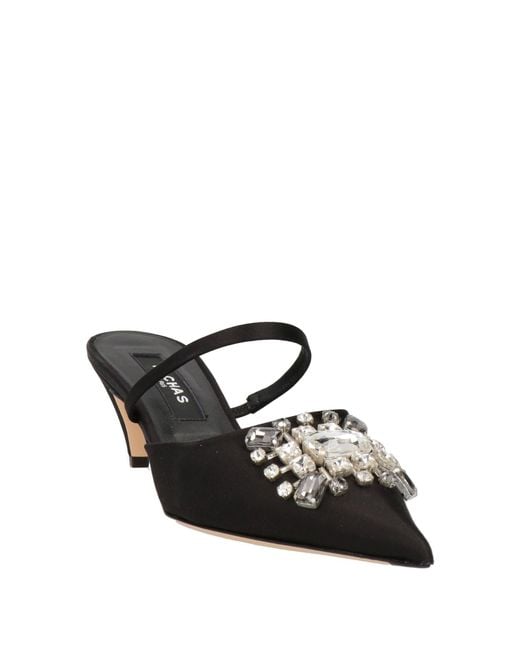 Rochas Black Mules & Clogs
