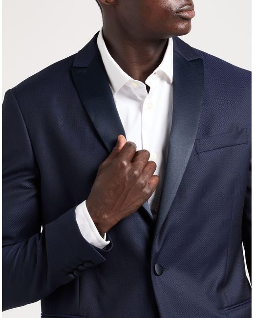 Pal Zileri Blue Suit Wool, Polyester for men