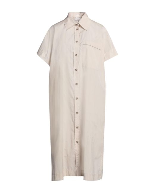Peserico White Midi Dress Cotton, Polyester