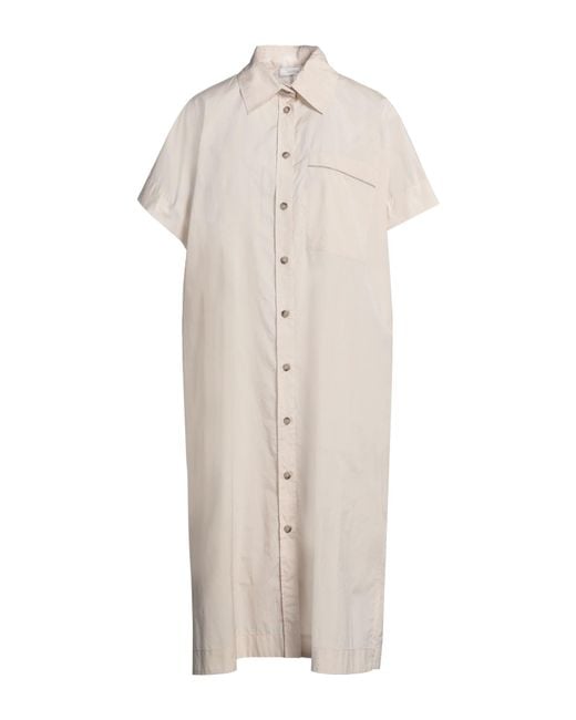 Peserico White Midi Dress Cotton, Polyester