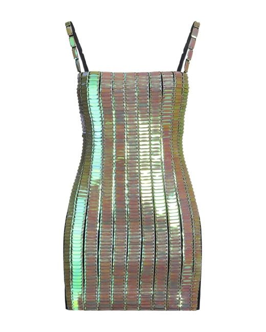 The Attico Green Mini Dress Rayon, Polyamide, Elastane, Pvc
