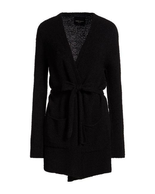 Roberto Collina Black Cardigan Merino Wool, Silk
