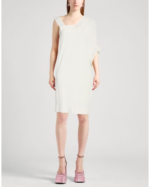 Liviana Conti White Mini Dress Viscose, Polyamide