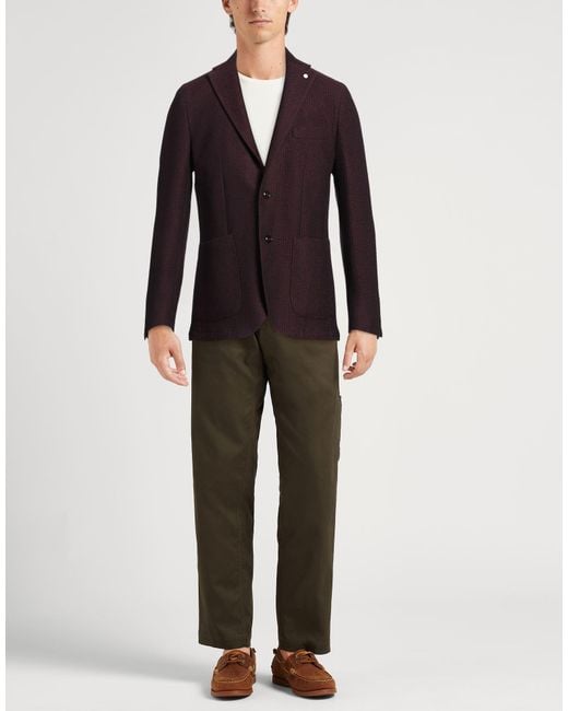 Luigi Bianchi Purple Burgundy Blazer Wool for men