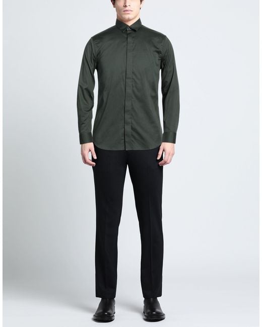 ARMANI EXCHANGE Green Shirt Cotton, Elastane for men