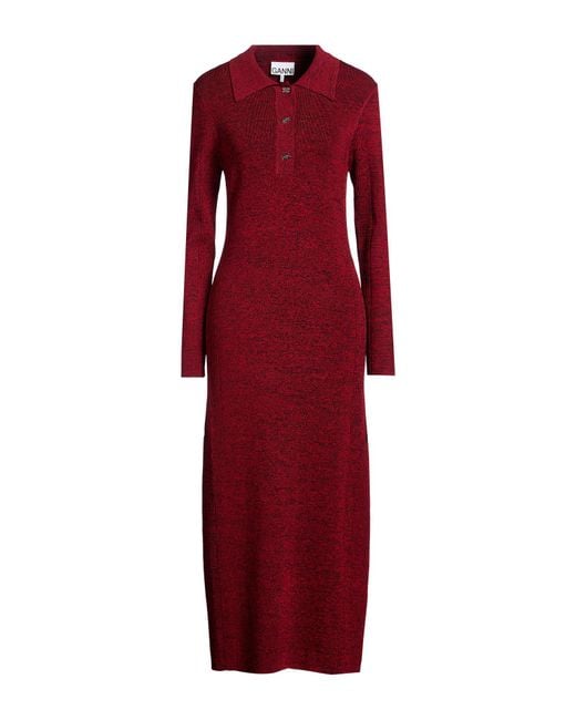 Ganni Red Midi Dress