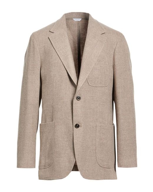 Boglioli Natural Taupe Blazer Wool, Cashmere for men