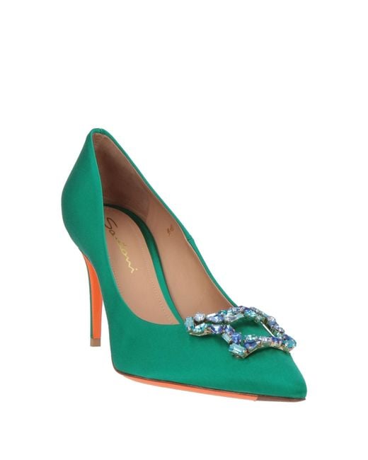 Santoni Green Pumps Textile Fibers