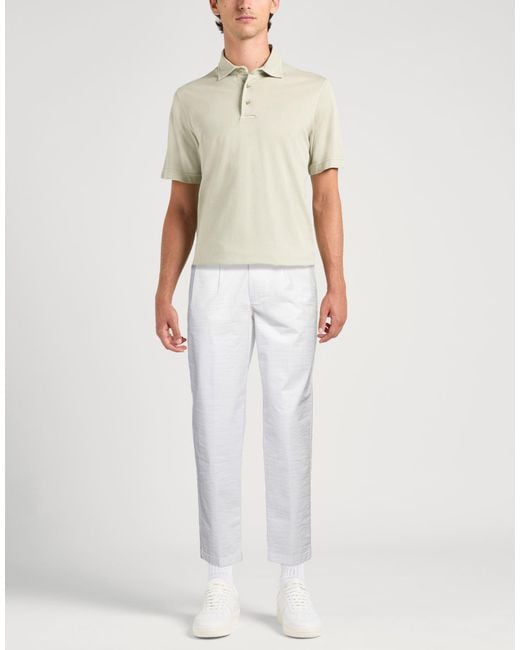 Daniele Alessandrini White Pants Cotton, Elastane for men