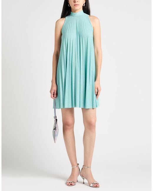 Liu Jo Blue Mini Dress Viscose, Polyamide, Polyester, Elastane